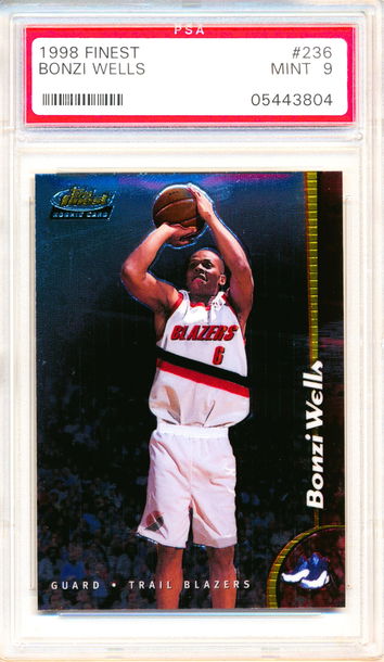 1998 Topps Finest #236 Bonzi Wells Rookie PSA 9