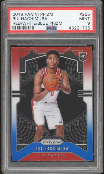2019 Prizm Red White Blue Rui Hachimura RC PSA 9