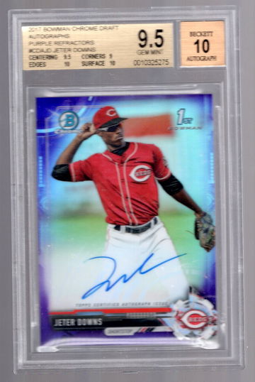 Jeter Downs 2017 Bowman Purple Refractor Auto