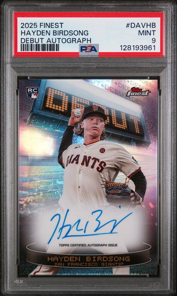 2025 Topps Finest Debut Autographs Hayden Birdsong #DAVHB PSA 9