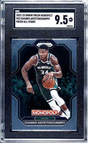 2022-23 Panini Prizm Monopoly #PS3 Giannis Antetokounmpo Prizm All-Stars SGC 9.5