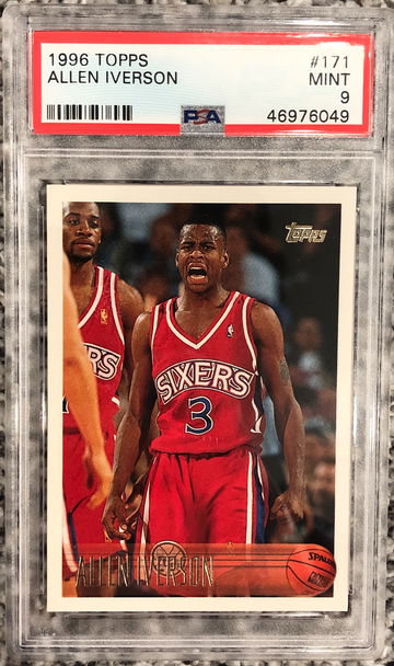 1996 Topps Allen Iverson PSA 9
