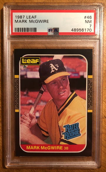 1987 leaf mark mcgwire psa 7 #46