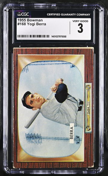 1955 BOWMAN YOGI BERRA #168 CGC 3 BS.C1.48