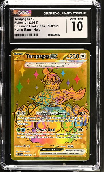 2025 Pokémon Scarlet & Violet Prismatic Evolutions Terapagos #180/131 ex CGC 10