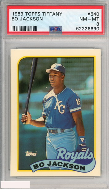1989 TOPPS TIFFANY BO JACKSON #540 KANSAS CITY ROYALS PSA 8 NM-MT