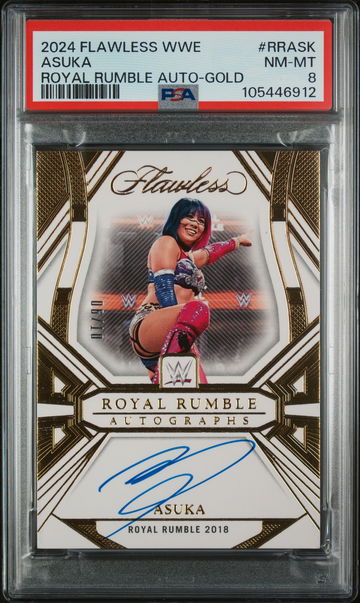 2024 Panini Flawless Royal Rumble Gold Asuka #RR-ASK Auto /10 PSA 8