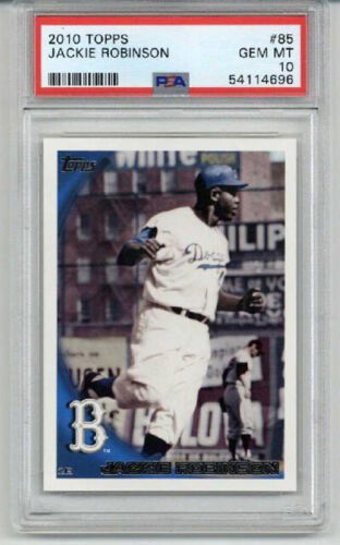 2010 TOPPS #85 JACKIE ROBINSON BASEBALL CARD BROOKLYN DODGERS PSA 10 LOW POP 