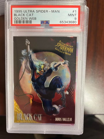 1995 Ultra Spider-Man Black Cat Golden Web PSA 9
