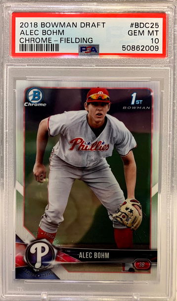 2018 Bowman Draft Chrome Alec Bohm PSA 10