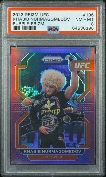 2022 Panini Prizm UFC 196 Khabib Nurmagomedov Purple Prizm 85/149 PSA 8