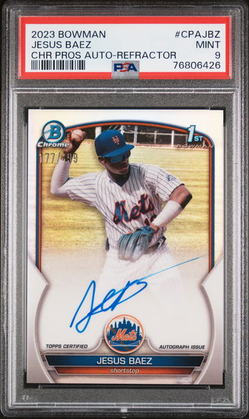 2023 Bowman Chrome Refractor Jesus Baez #CPA-JBZ Auto /499 PSA 9
