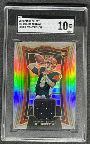 2020 Select Joe Burrow Rookie Swatch /99 SGC10