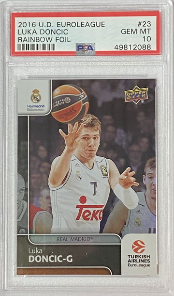 2016 UD EUROLEAGUE RAINBOW FOIL RC LUKA DONCIC PSA 10