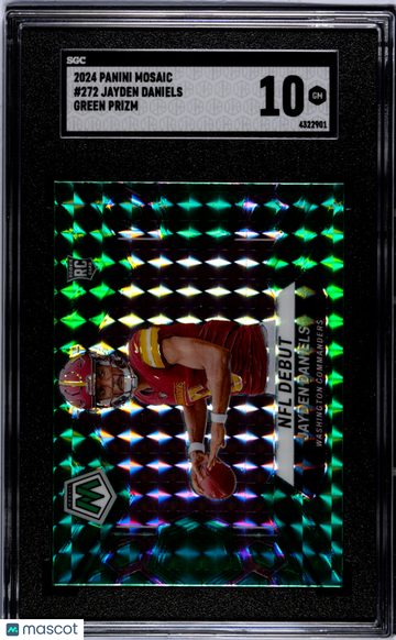 2024 Panini Mosaic Jayden Daniels #272 Green Prizm SGC 10