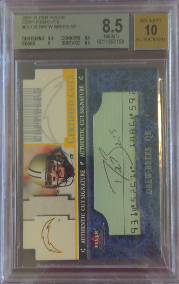 2001 Fleer Focus Certified Cuts Autograph Drew Brees #CCDB