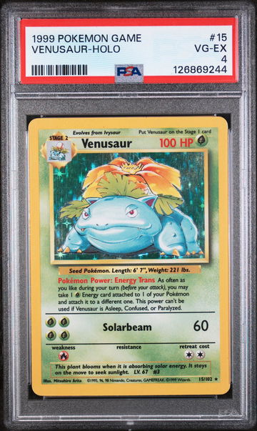 1999 Pokemon Base Set Holo Venusaur #15 PSA 4