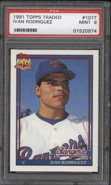 1991 Topps Traded #101T Ivan Rodriguez RC PSA 9 Mint