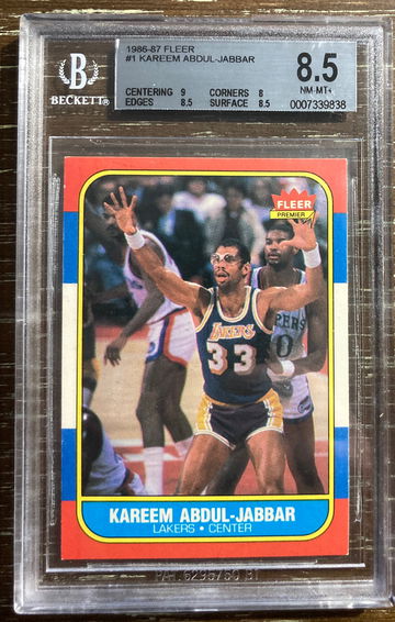 1986 Fleer Kareem Abdul-Jabbar (Lew Alcindor) BGS 8.5