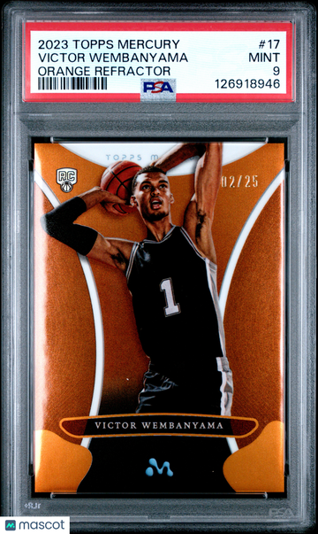 2023 Topps Mercury: Victor Wembanyama Victor Wembanyama #17 Orange Refractor /25 PSA 9
