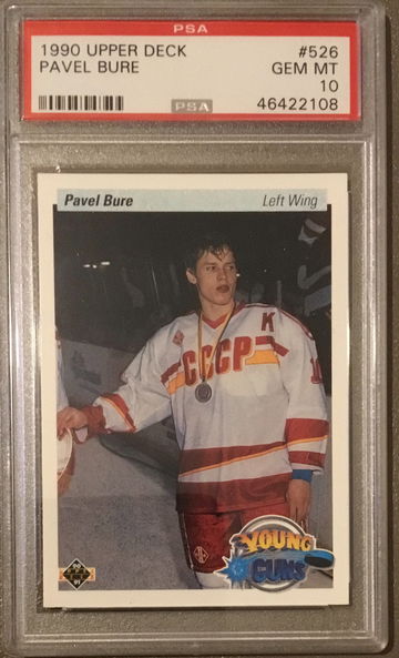 1990 Upper Deck Pavel Bure #526 Young Guns Rookie RC PSA 10