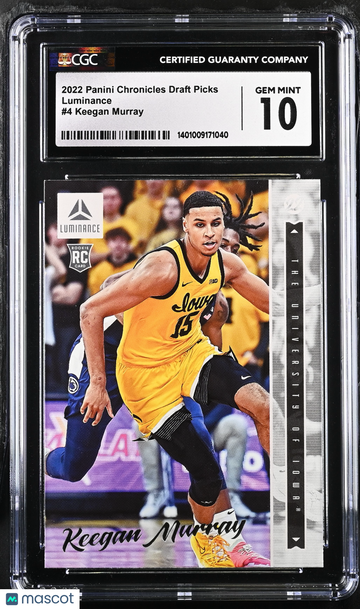 2022 Panini Chronicles Draft Picks Keegan Murray #4 Luminance CGC 10