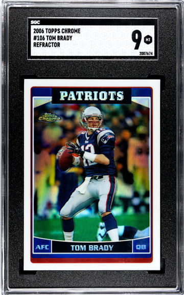 2006 Topps Chrome Tom Brady Refractor SGC 9 Mint