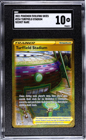 2021 Pokemon Evolving Skies #234 Turffield Stadium Secret Rare SGC 10