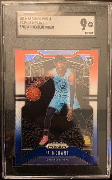 JA MORANT RED WHITE BLUE PRIZM SGC 9