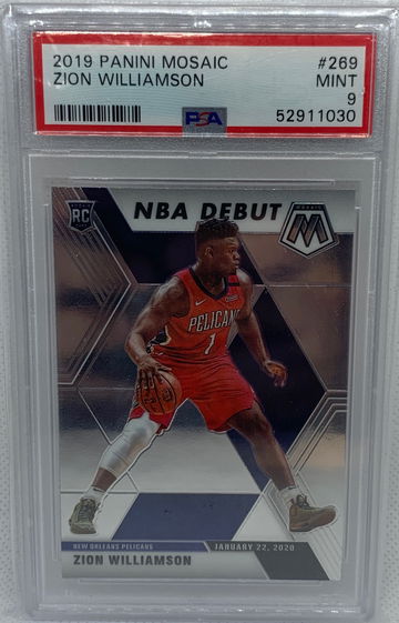 Zion Williamson 2019 20 Panini mosaic NBA Debut #269 pelicans RC rookie PSA 9