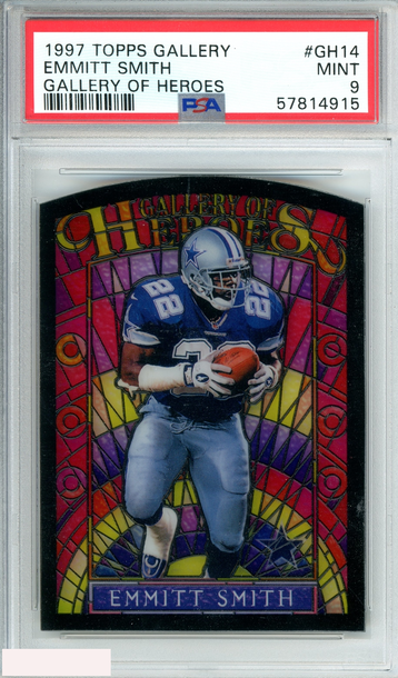 1997 TOPPS GALLERY EMMITT SMITH #GH14 GALLERY OF HEROES HOF PSA 9 MINT