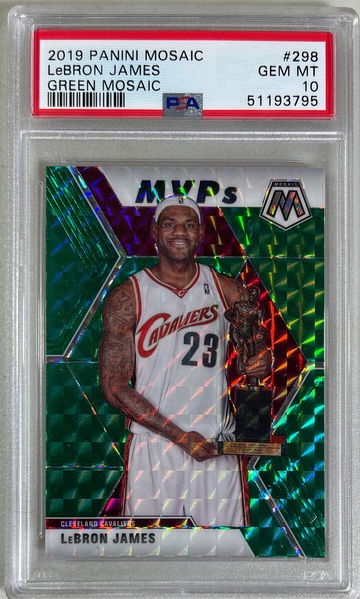 2019 Panini Mosaic Lebron James Green Mosaic PSA GEM MT 10