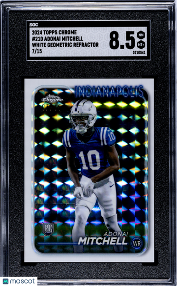 2024 Topps Chrome Adonai Mitchell #210 White Geometric Refractor SGC 8.5