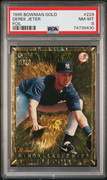 1995 Bowman Gold Foil Derek Jeter #229 PSA 8