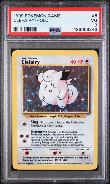 1999 Pokemon Base Set Holo Clefairy #5 PSA 3
