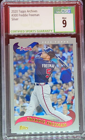 2020 Topps Archives #300 Freddie Freeman Silver 03/99 CSG Mint 9