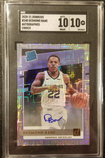 Desmond Bane Donruss Choice Mojo Auto RC SGC 10/10
