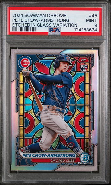 2024 Bowman Chrome Etched In Glass Variation Pete Crow-Armstrong #45 PSA 9