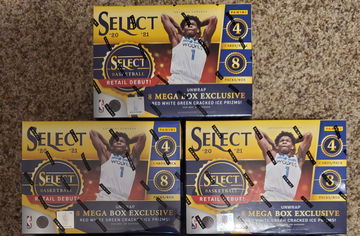 3 x 2020-21 Panini Select NBA Mega Boxes 