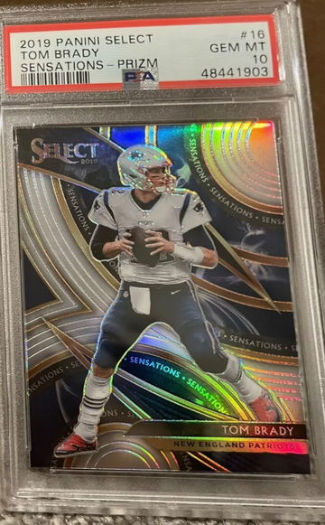 2019 Select Silver Prizm Sensations Tom Brady PSA 10
