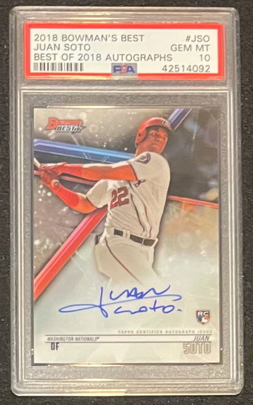 Juan Soto 2018 Bowman's Best Rookie Auto PSA 10