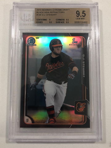 Dj Stewart 2015 bowman draft Asia refractor black bgs 9.5