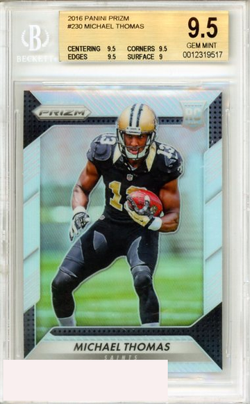 2016 PANINI PRIZM MICHAEL THOMAS #230 ROOKIE SAINTS RC BGS 9.5 GEM MINT