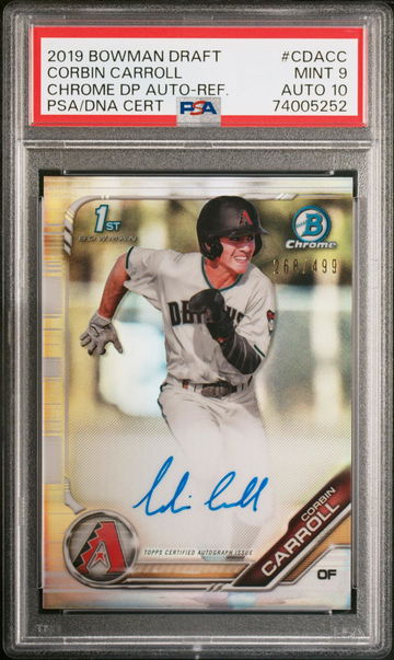 2019 BOWMAN DRAFT AUTO Corbin Carroll REFRACTOR PSA 9