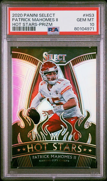 2020 PANINI PATRICK MAHOMES II SELECT HOT STARS HOT STARS-PRIZM #HS3 PSA 10 10 FT.A1.49