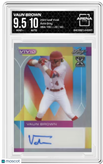 2022 Leaf Vivid Vaun Brown #BA-VB1 Auto Grey /40 Arena Club 9.5 Auto 10
