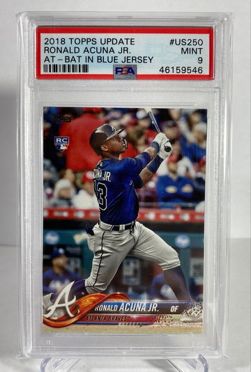 2018 Topps Ronald Acuna Bat Up Rookie PSA 9