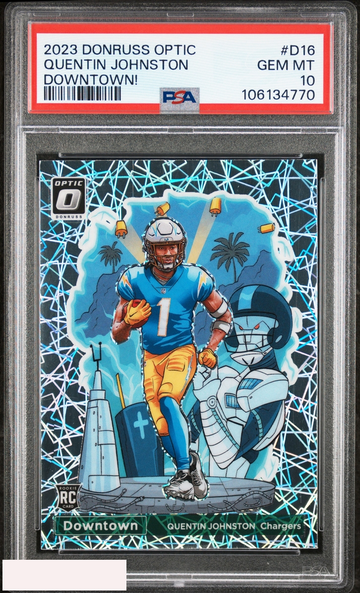 2023 PANINI DONRUSS OPTIC DOWNTOWN QUENTIN JOHNSTON #D16 ROOKIE RC PSA 10 GEM MT