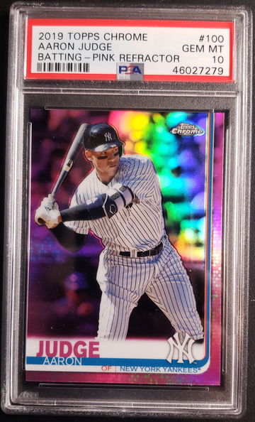 2019 Topps Chrome Aaron Judge Pink Refractor #100 PSA 10
