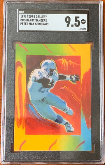 1997 Topps Gallery Barry Sanders Peter Max SGC 9.5